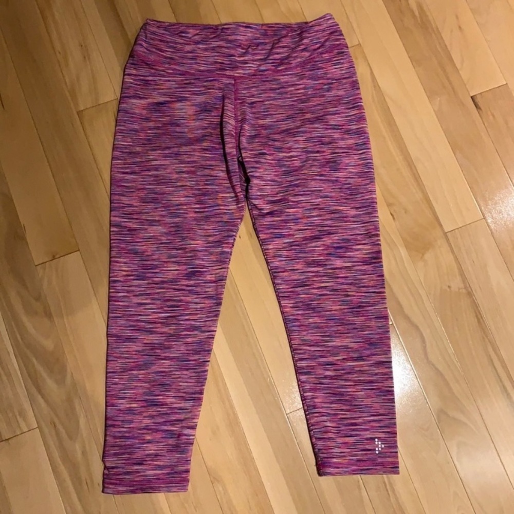 EUC Girl’s Gymboree Space Dye Striped Pattern cropped leggings - size 14